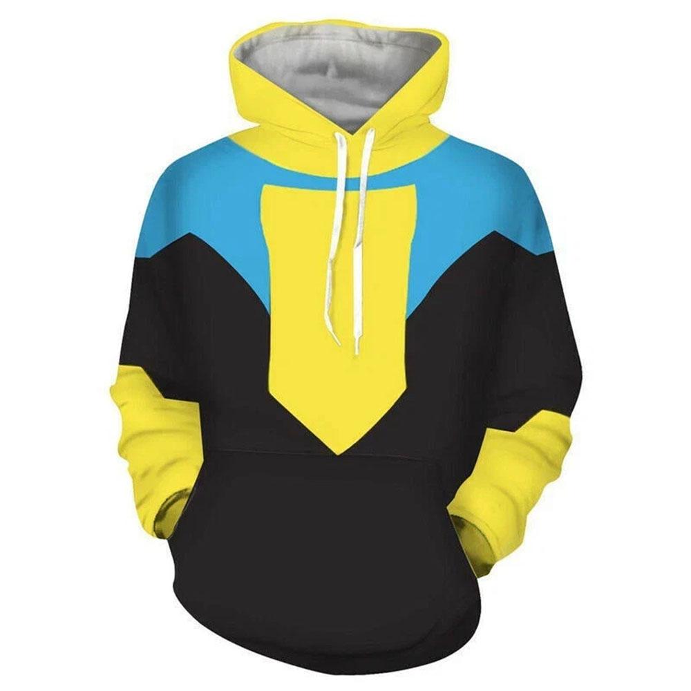 Invinciblee Mark Grayson Cosplay Hoodies Long Sleeve Fleece Hooded Sweatshirt 3D Printing Unisex Streetwear