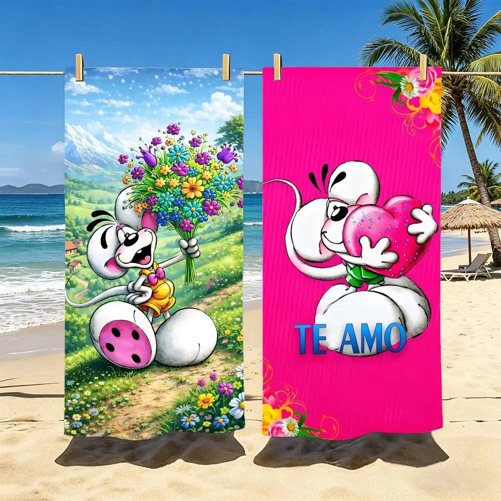 Cartoon Diddl Mouse Soft Pool Gift for Travel Gym Shower Camping Quick Dry Sports Large Beach Towel