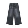BeatStreet Summer Men Baggy Jeans Vintage American Style Straight Wide Leg Denim Pants Casual Trousers