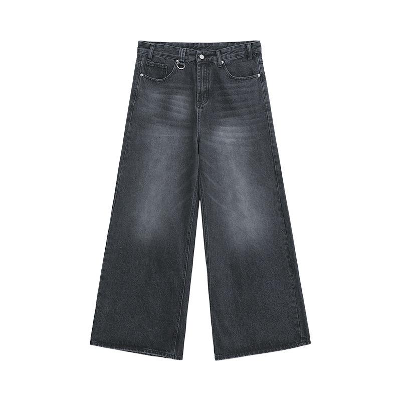 BeatStreet Summer Men Baggy Jeans Vintage American Style Straight Wide Leg Denim Pants Casual Trousers