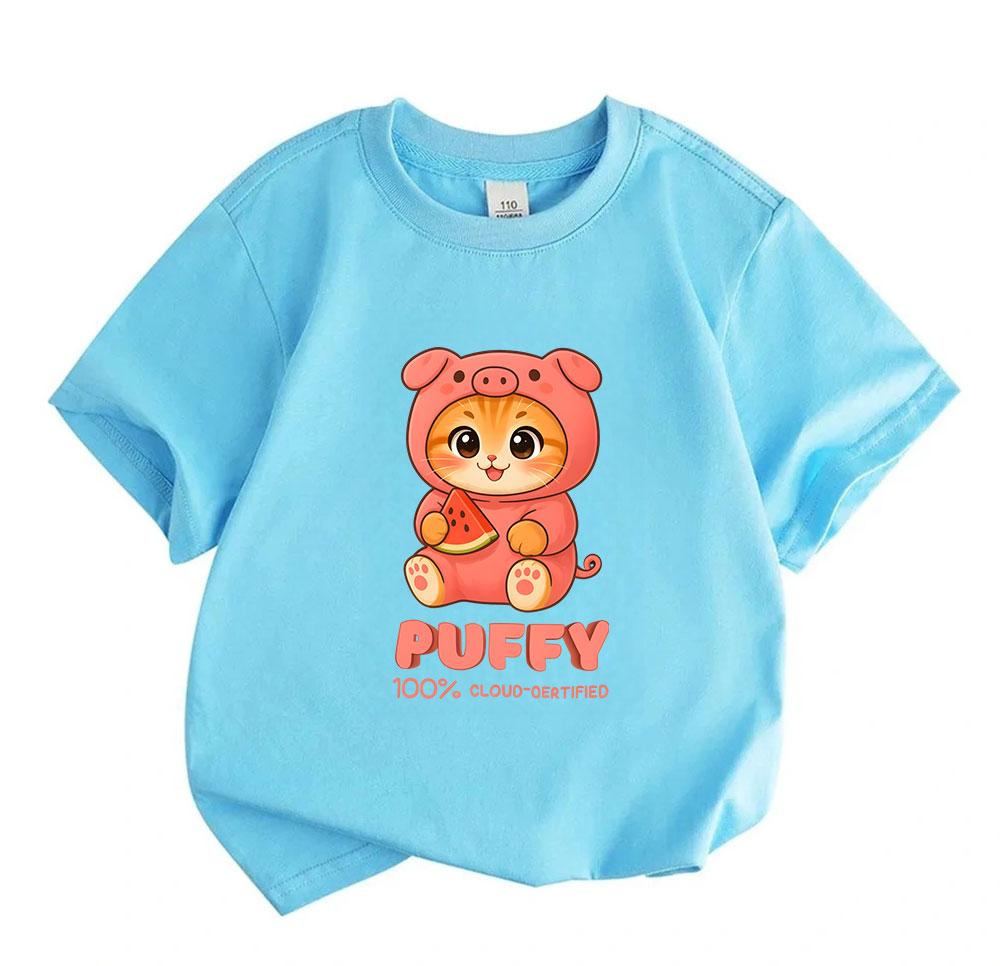 Kids Boys Girls 100% Cotton Short Sleeve Crew Neck T-Shirt,