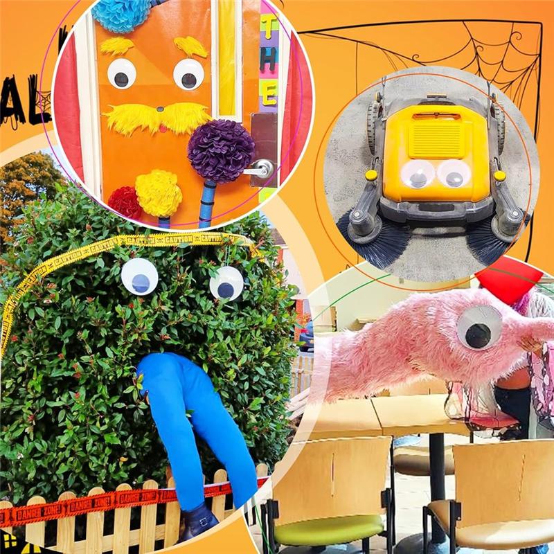 A74E-For DIY Crafts-Ornaments Halloween Christmas Decorations 2 Pcs 6 Inch Giant Wiggle-Eyes, Googly Eye With Self Adhesive