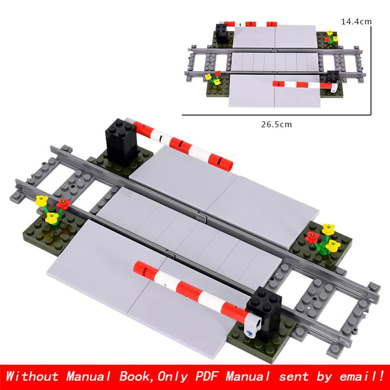 MOC Creative Expert City Train Traffic Lights Railing Crossing Railway Express Bricks Building Blocks DIY Toys for Kids Gifts