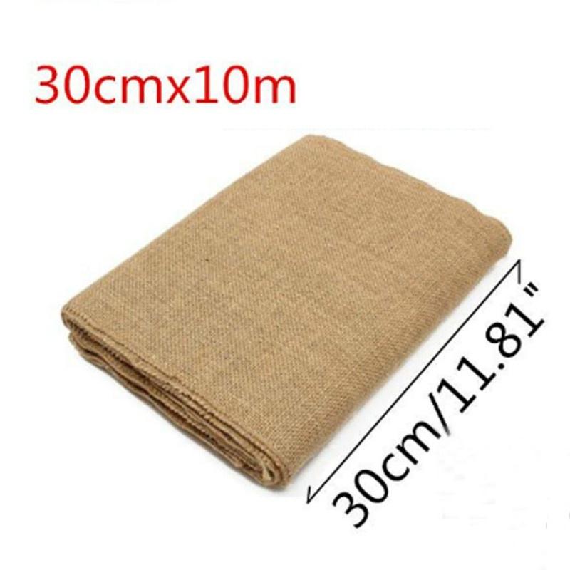 10 M * 30 Cm Natural Yellow Linen Ribbon Wedding Party Chair with Retro Home Decorations