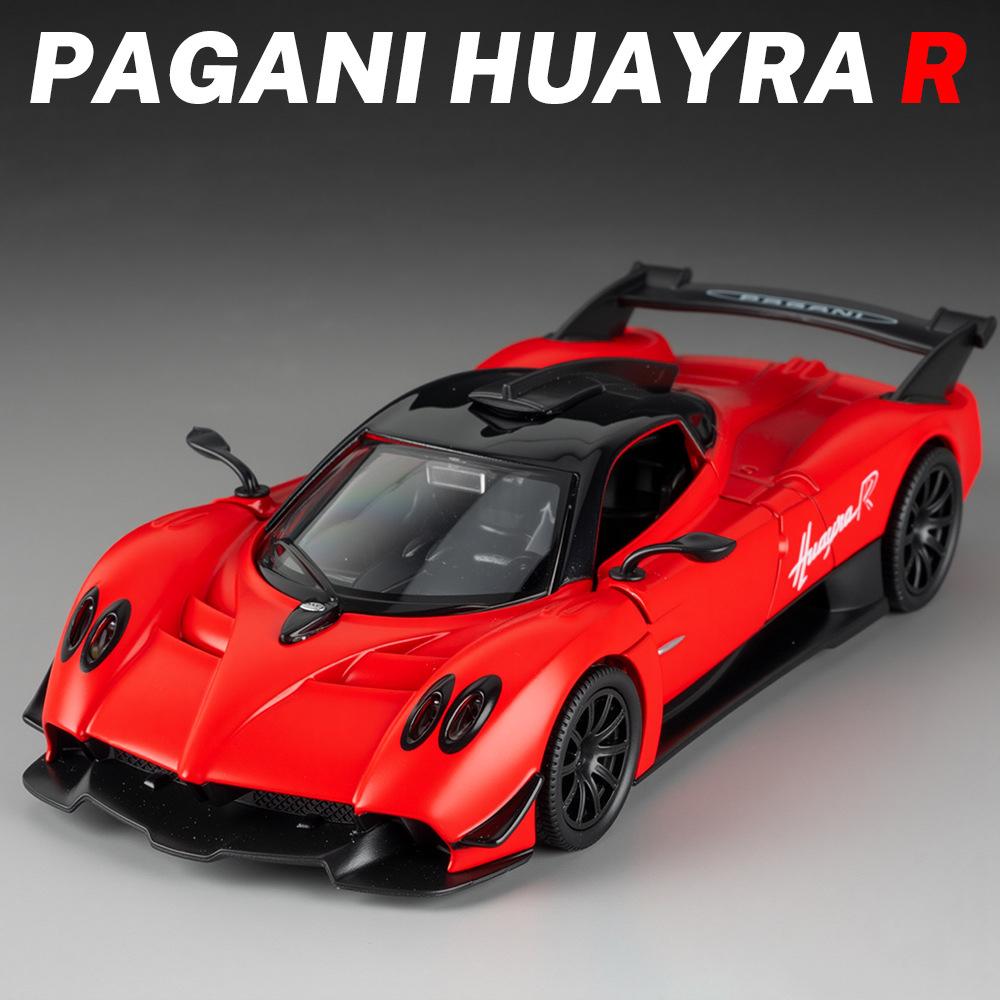 1:32 Pagani Huayra R Supercar Alloy Car Model Sound and Light Pull Back Children's Toy Collectibles Birthday Gift