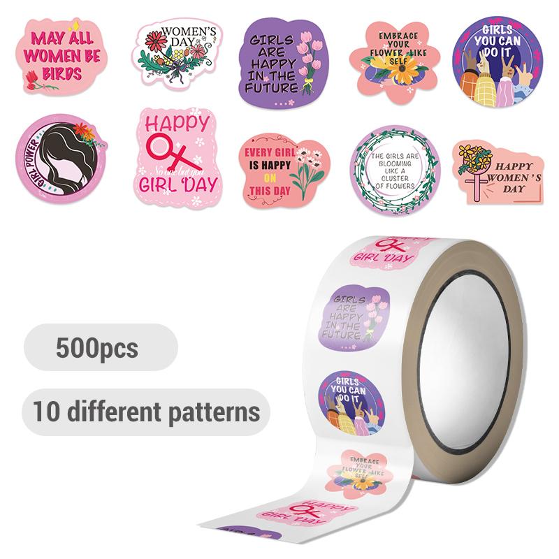 500PCS Mother s Day Stickers Floral Mothers Day Floral Gift Labels Round Roll Stickers Mom Decals Vinyl Waterproof Round Floral