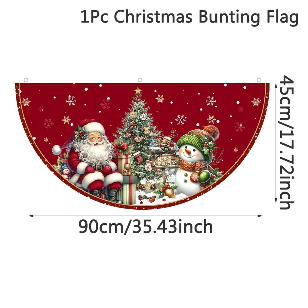 Christmas Outdoor Fan-shaped Flag Banner Christmas Decor for Home 2026 Cristmas Drop Ornament Xmas Navidad Gifts New Year 2026