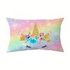 Unicorn Throw Pillow Cover, Double Sided Printing Cute Rainbow Glitter Galaxy Decorative Cushion Cover, Home Decor Pillowcase