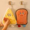Cute Hand Towel Hanging Type Water-absorbing Thickened Bathroom Cartoon Hand Towel, Small Square Towel for Hand Washing, Kitchen Rag