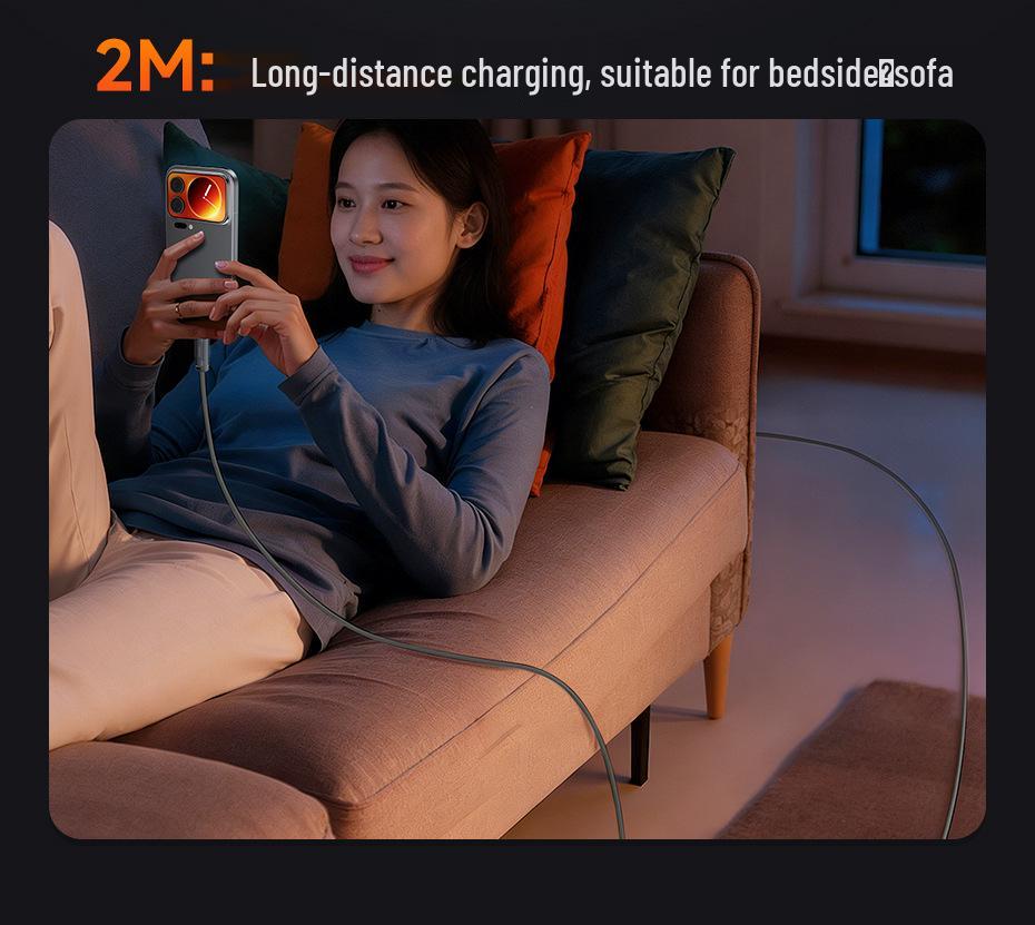 Tookci 120W Fast Charging Silicone Data Cable, Aluminum Alloy Shell, Compatible with Xiaomi 17