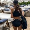 2023 High Waist Tummy Control Cutout Bikini: Push-up, Solid Color, Vacation-Ready Swimsuit for Women