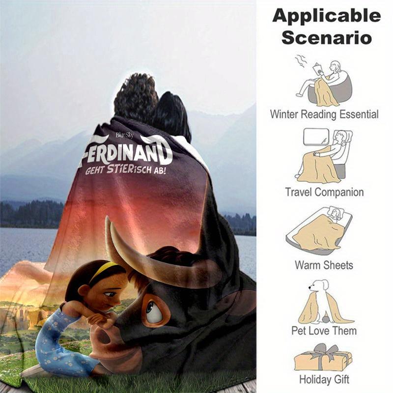1pc, "Home Decorative Throw Blanket, Perfect for Sofa, Bedroom, Living Room, Travel, Camping, Car, Beach, Office Nap, Soft Coverlet with Cute Cartoon