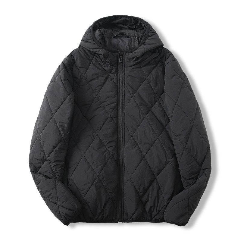 Japanese Export Surplus Genuine Goods with Silk Blend, Lightweight Cotton Jacket for Men, Diamond-Quilted Hooded Versatile Cotton Coat for Women