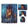Halloween Shower Curtain Floor Mat Combination Four-Piece Set Kitchen Absorbent Non-Slip Carpet Bedroom Door Mat