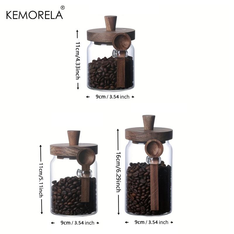 KEMORELA Set of 1/3 Airtight Glass Jars with Lids And Spoons Clear Small Food Storage Containers for Candy Spice Kitchen Storage