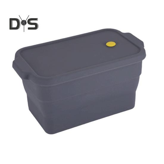 

Складная силиконовая форма для хлеба, пищевая прямоугольная форма для выпечки закваски и контейнер для хранения тостов, экономящий место кухонный инструмент для дома серый