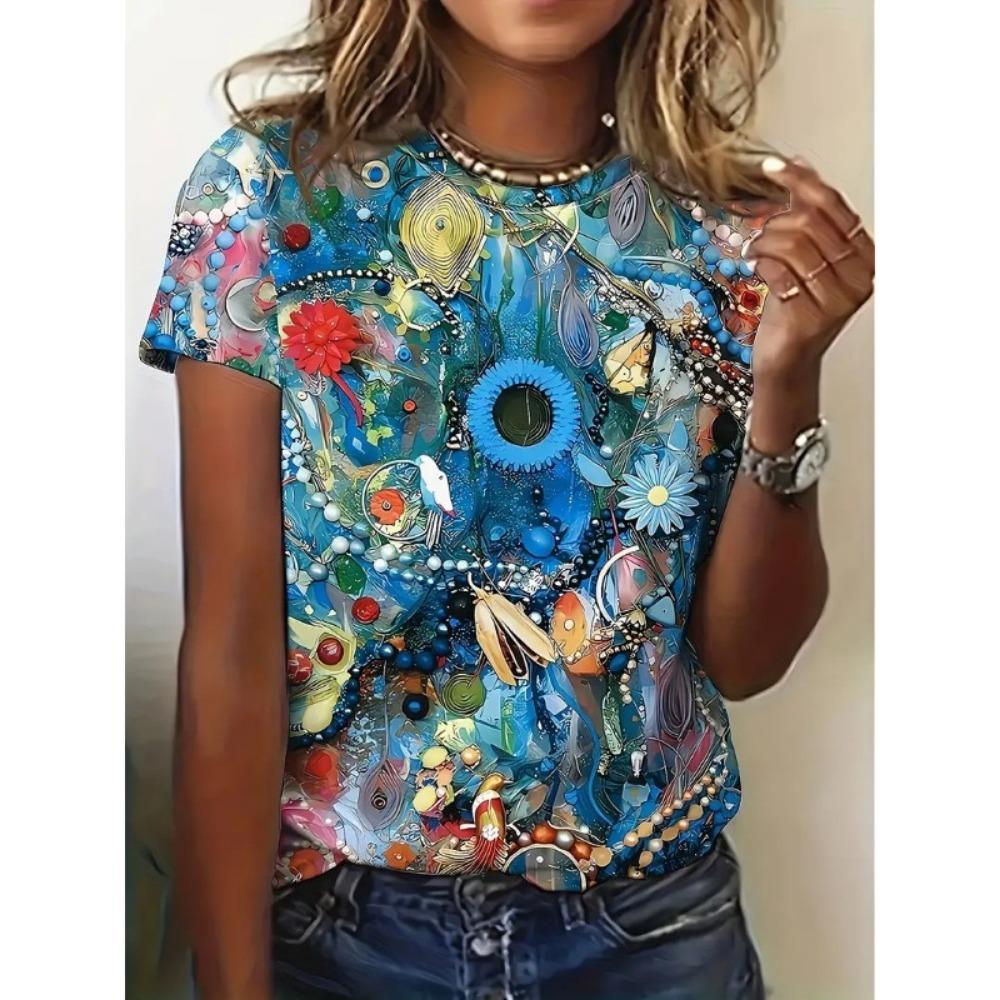 Summer Beautiful Woman 3D Print T-shirts Women Streetwear Fashion Casual