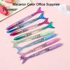 Plastic Gelpennen Set 4 STuks Zeemeermin Vissenstaart Pennen Set, Verloop Transparante Houder En Glanzend Creatief Schrijfgerei voor Meisjes Vin Decoratie, Soepel