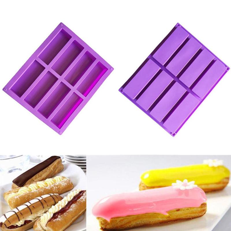 8-Cavity Silicone Baking Mould Rectangl Chocolate Fondant Molds Making Chocolate Bar Mold Soap Handmade Supplies