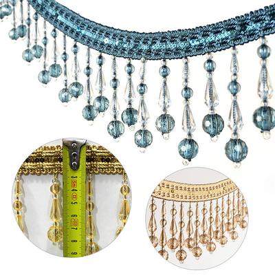 1M Europese Stijl Kristalkralen Kant Naaien Kwast Gordijnaccessoires Acryl Hanger Rand Lampenkap Bekleding Trim Decor