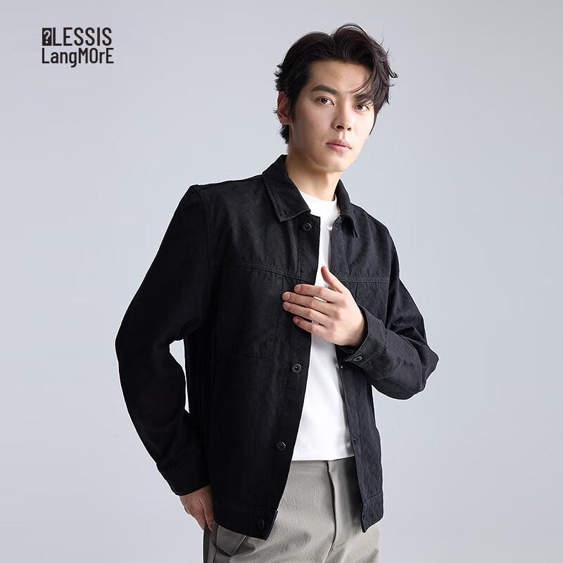 LILANZ Men's Dark Pattern Texture Casual Jacket