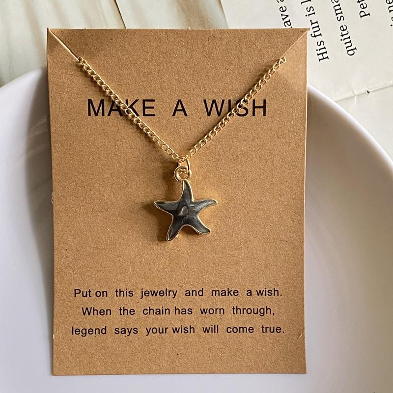 Lovely Starfish Necklace for Women Girl White Blue Black Pink Color Fashion Choker Necklace Gift For Friend Jewelry