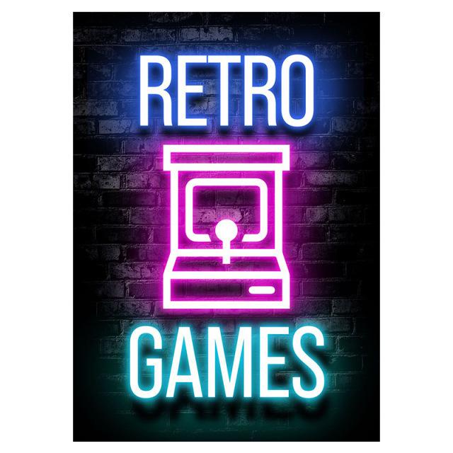 Gamepad Neon Canvas Painting Glowing Text Picture Decoration Poster Gift Living Room Wall Art Prints Modern Home Decor Aesthetic No Frame