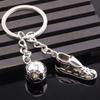 Stainless Steel Soccer Shoes Key Rings Football Key Chain Sport Hanging Keychain Metal Chain