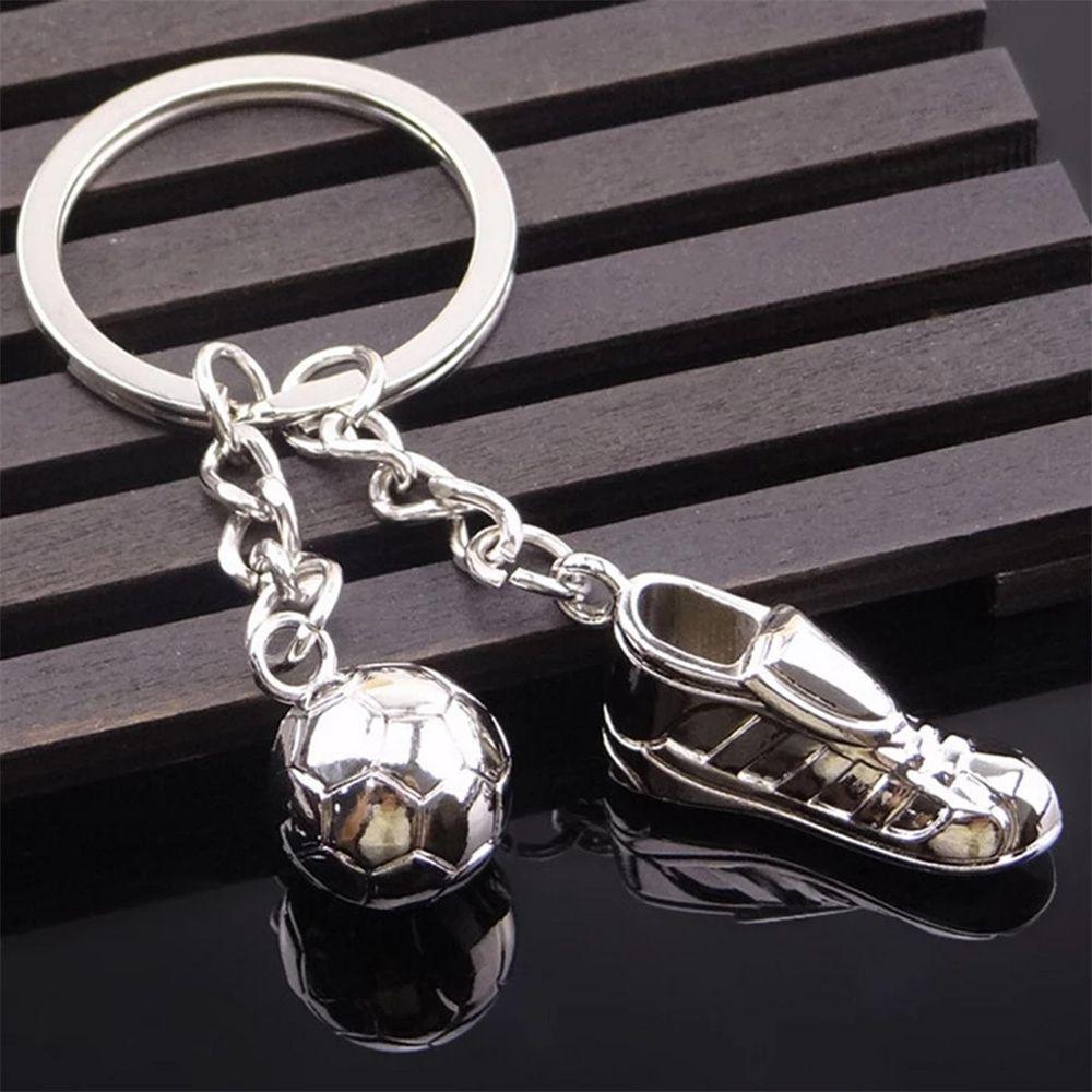 Stainless Steel Soccer Shoes Key Rings Football Key Chain Sport Hanging Keychain Metal Chain