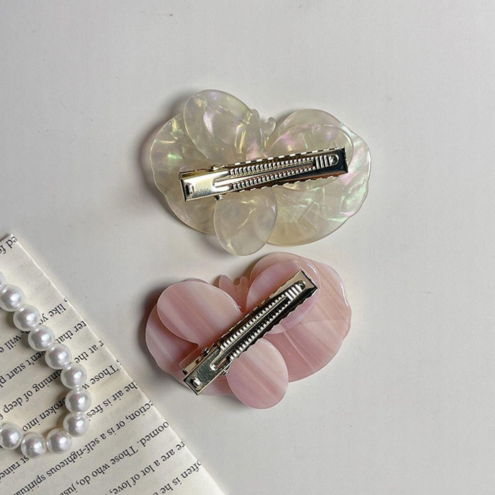 Butterfly Orchid Flower Duckbill Clip Floral Fresh Barrettes Acetic Acid Hairpin Decoration