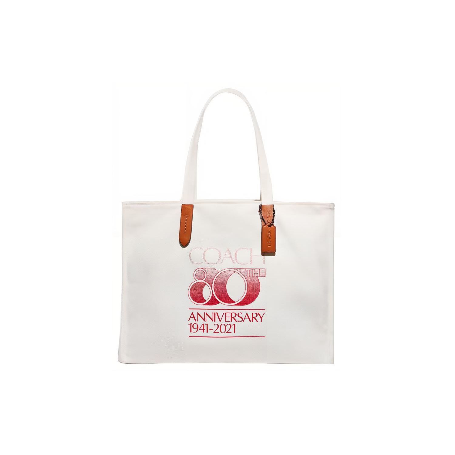 Coach Recycled Tote 42 80th Anniversary Recycled Material Recycled Canvas And Leather Tote Shopping Bag Women tote White C7072-V5CND Basic Set (Bag+Dust Bag)
