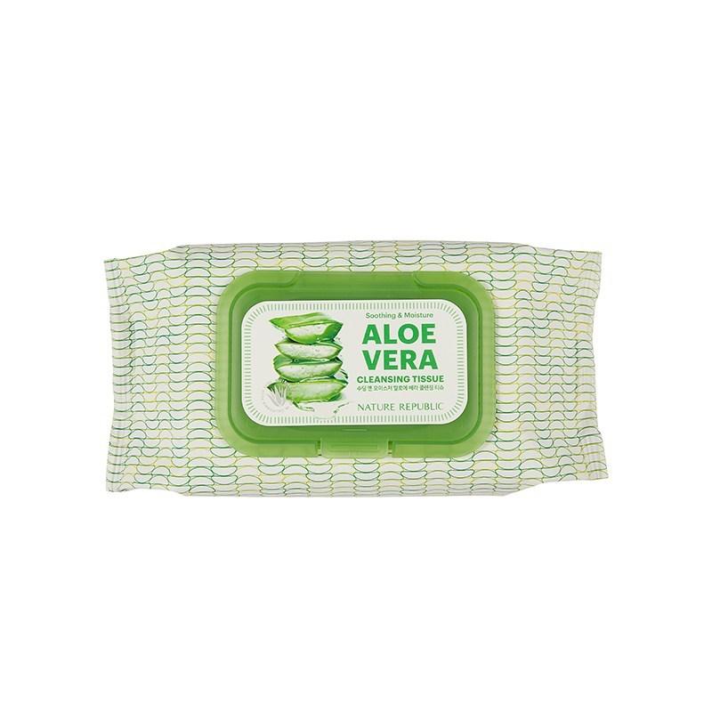 Nature Republic Soothing & Moisture Aloe Vera Cleansing Tissues 80 Sheets, 2 Packs, 1 pcs