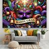 2D Luxurious Mardi Gras Mask Backdrop for Live Streaming & Room Decor