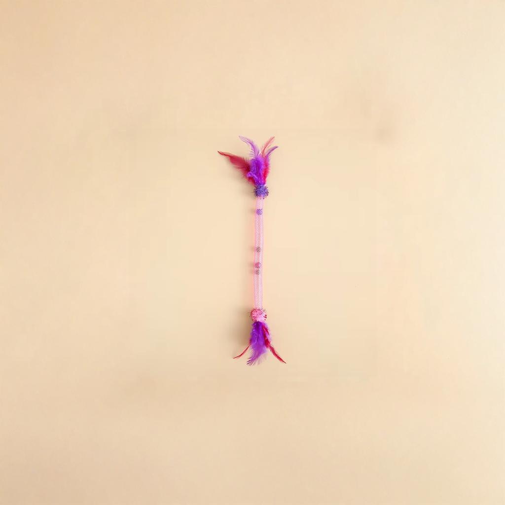 Feather Toy Elastic String Teaser Wand Catnip Ball Interactive Pet Toy