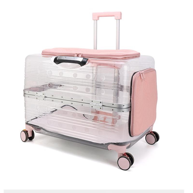 Pet Forest Прозрачная большая переноска-тележка для домашних животных