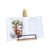 Adjustable Recipe Book Wooden Holder Bracket with Anti-Slip Kickstand