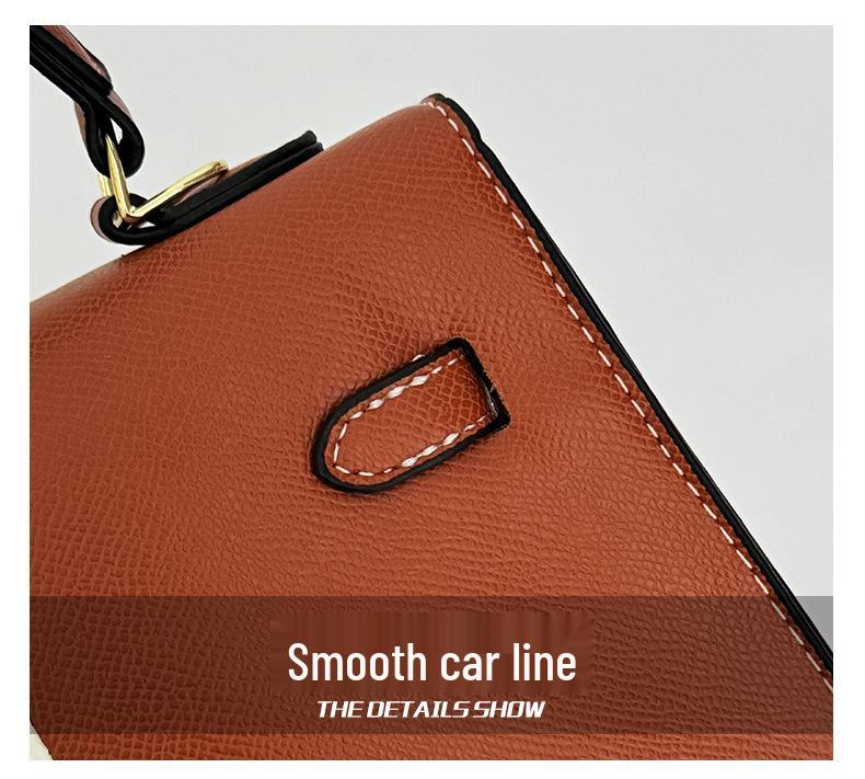 Color Block Kelly Bag: Trendy Two-Tone, Large Capacity, Versatile Shoulder & Crossbody Bag for Work Commute.