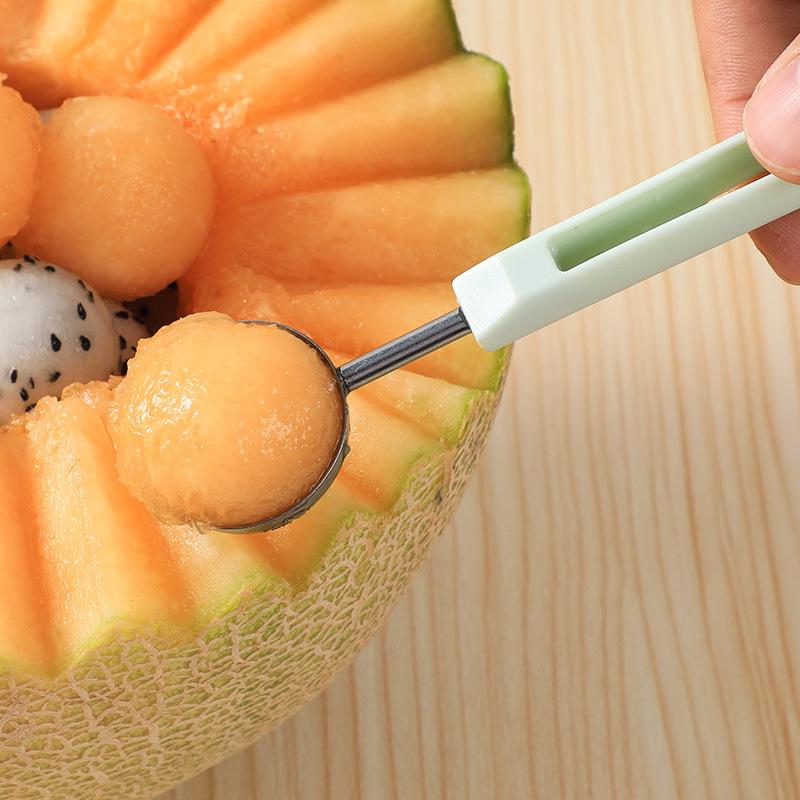 

Watermelon Hami Melon Three-in-One Fruit Ball Digger Combination Double Head Ball Digging Spoon Tool Three-piece Set