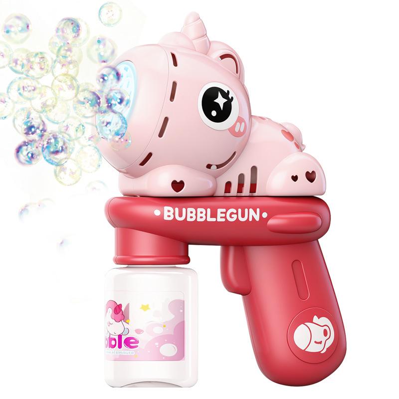Electric Dinosaur Bubble Gun: Automatic Light-Up Bubble Blower Toy for Kids