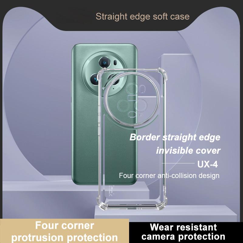 IMAK UX-4 Series for Honor Magic5 Pro Case Straight Frame Four Corner Shockproof Clear TPU Cover