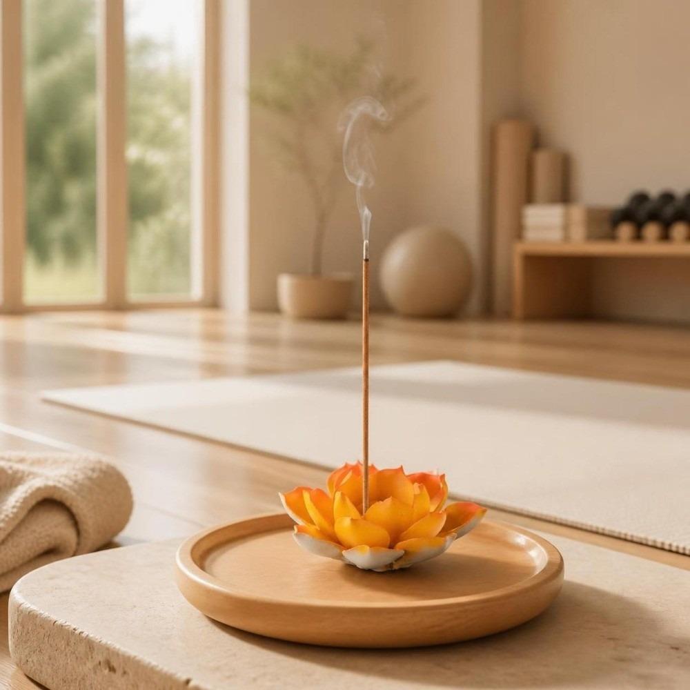 Flower Design Incense Stick Holder Ceramic Lotus Aromatherapy Stand Incense Burner Home Decor