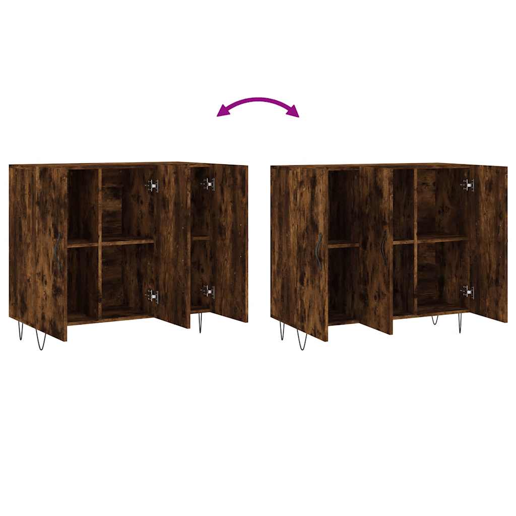 Sideboard Smoked Oak 90x34x80 Cm Wood Based Panel