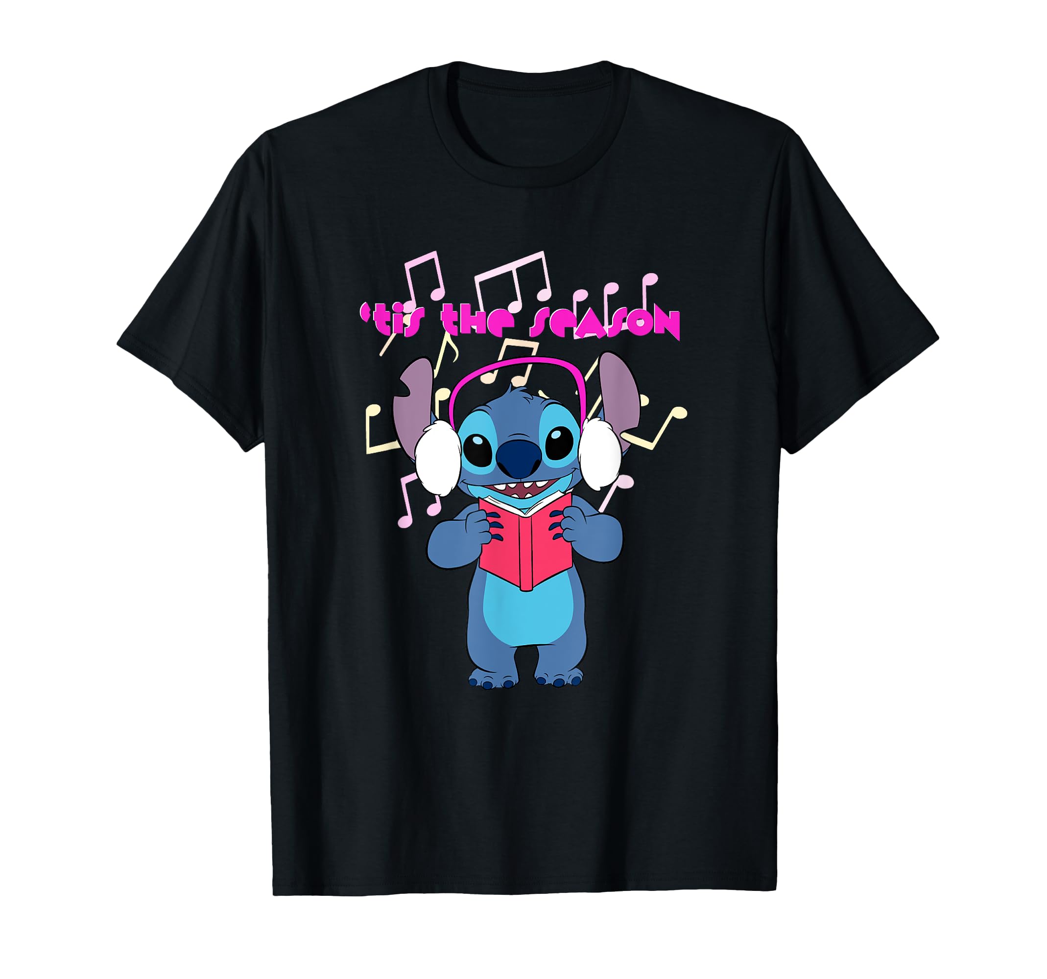 

Disney Lilo Stitch Christmas This the Season Stitch Music & T-Shirt чёрный