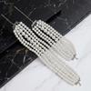 French multi-layer imitation pearl choker necklace bracelet 1-layer set, retro heavy industry collarbone chain bridal banquet girl