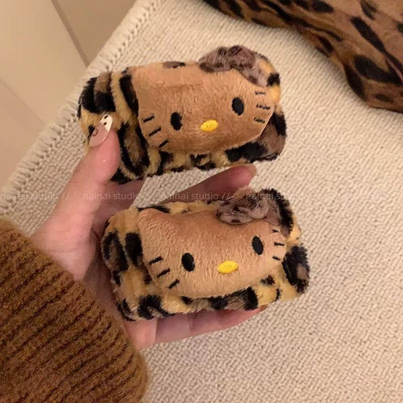 Leopard Print Hello Kitty Quick-Dry Absorbent Hair Tie & Wristband