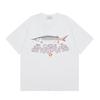 T-shirt Imprimé Casablanca Hommes Femmes Coupe Ample Manches Courtes Haut Décontracté