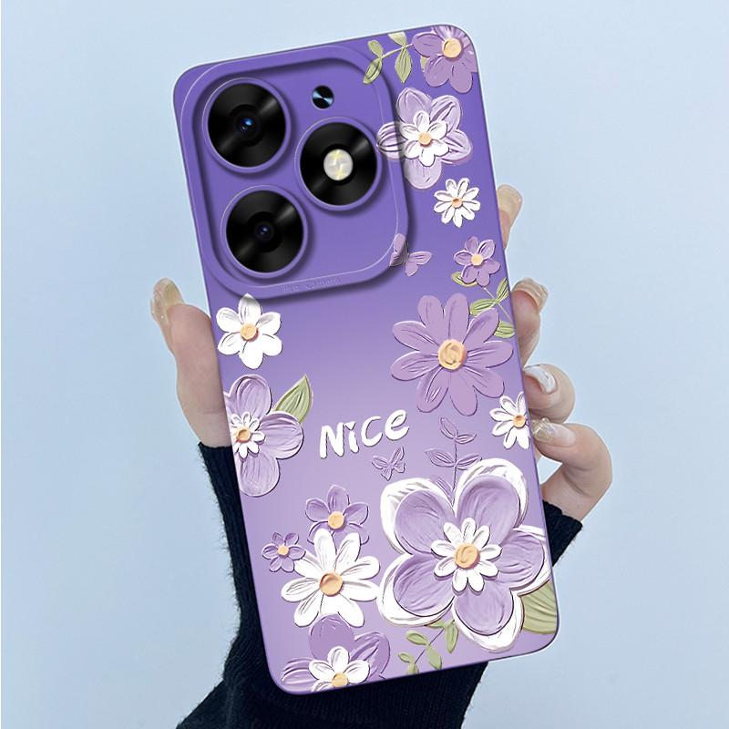 For itel S23 Plus Phone Case S681LN Cover Fashion Simplicity Oil Painting Floral Soft Liquid Silicone Shell For itel S23+ Fundas