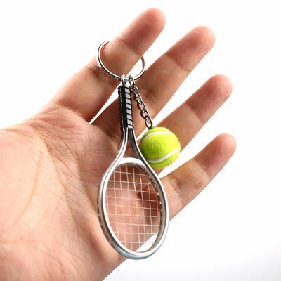 Cute Sport Mini Tennis Racket Pendant Keychain Finder Holer Accessories Gifts
