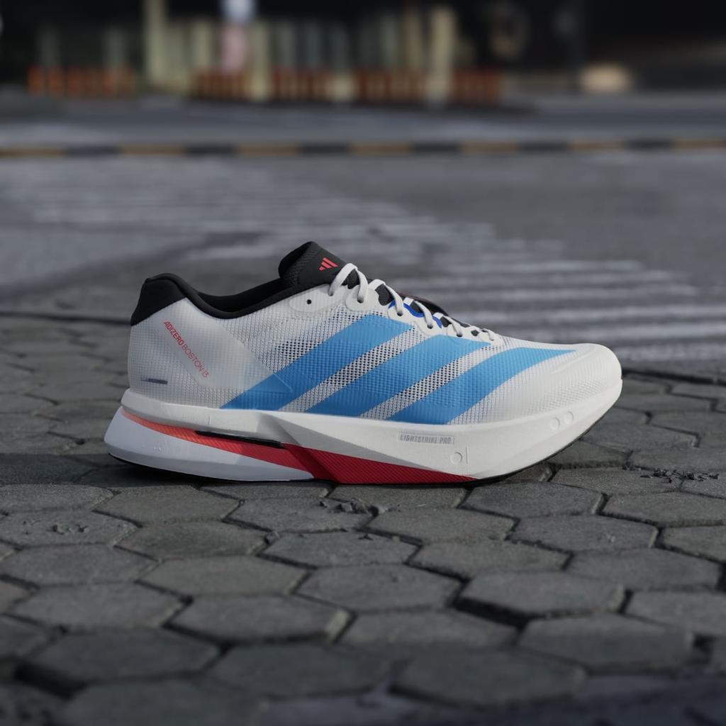 adidas Adizero Boston 13 KK4992 Men's Performance Sports Shoes Off White / Light Blue / Gold Metallic