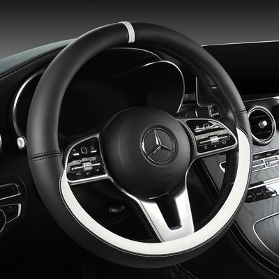 Capa de Couro Napa para Volante de Carro Capa de Couro Durável com Revestimento Antiderrapante Universal 14.5-15pol